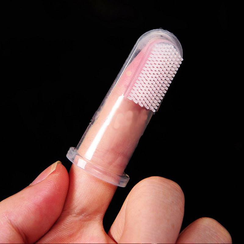 Smile More Care Less Finger Toothbrush Transparent